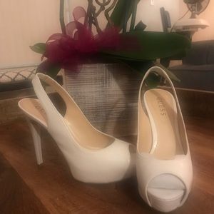 White Guess Heels
